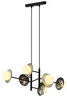 Люстра подвесная 221-026-06 Velante белая на 6 ламп, основание чёрное в стиле современный шар Люстра подвесная 221-026-06 Velante белая на 6 ламп, основание чёрное в стиле современный шар